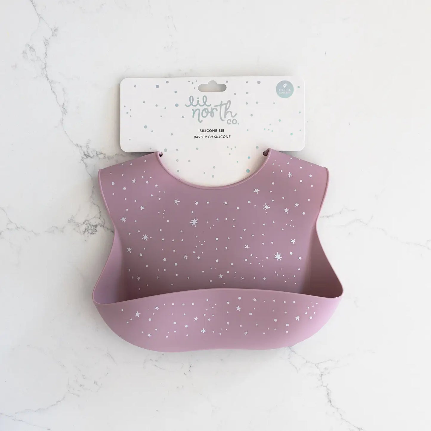 Mauve Stars Silicone Bib