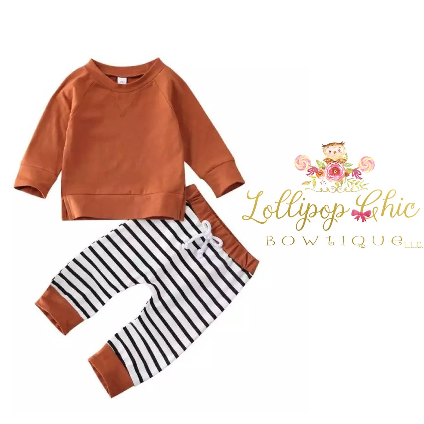 Stripe Fall Baby Boy Pant Set - Lollipop Chic Bowtique