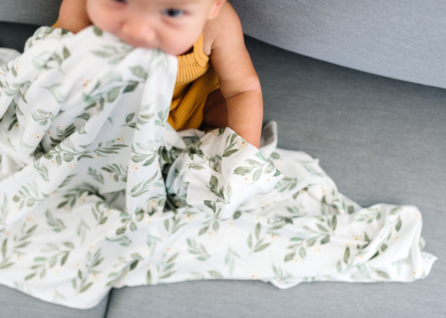 Copper Pearl Knit Swaddle Blanket - Fern