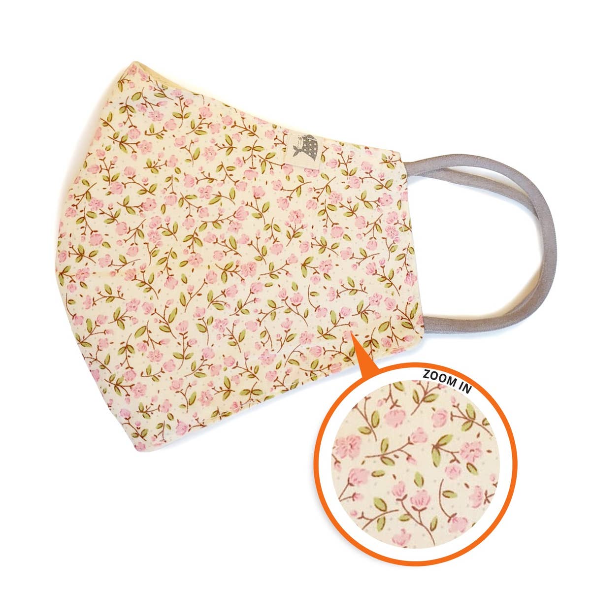 Kids Washable Cotton Face Mask - Optional Filter Pocket  - Country Floral