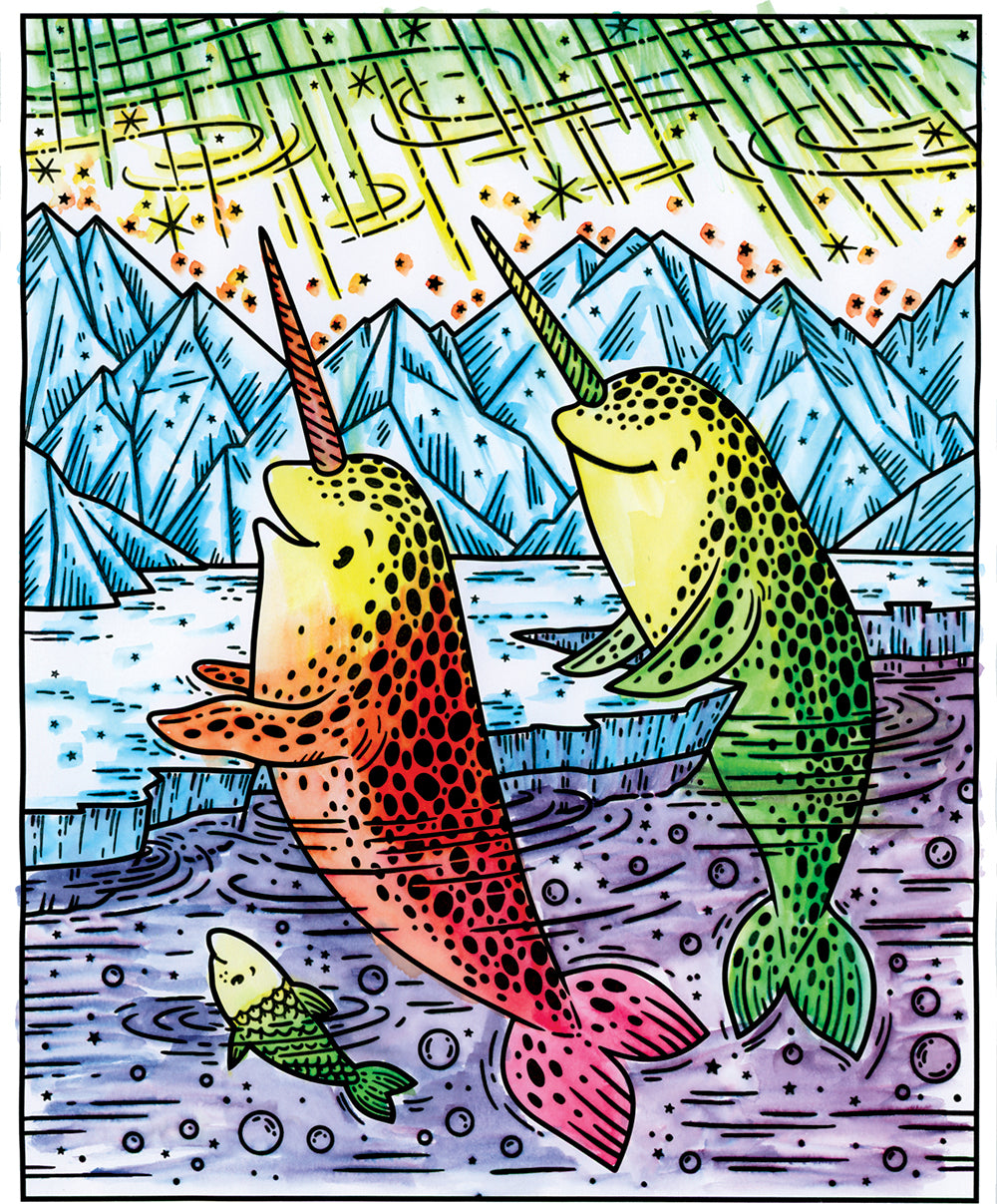 Narwhals and Other Sea Creatures Magic Painting Book