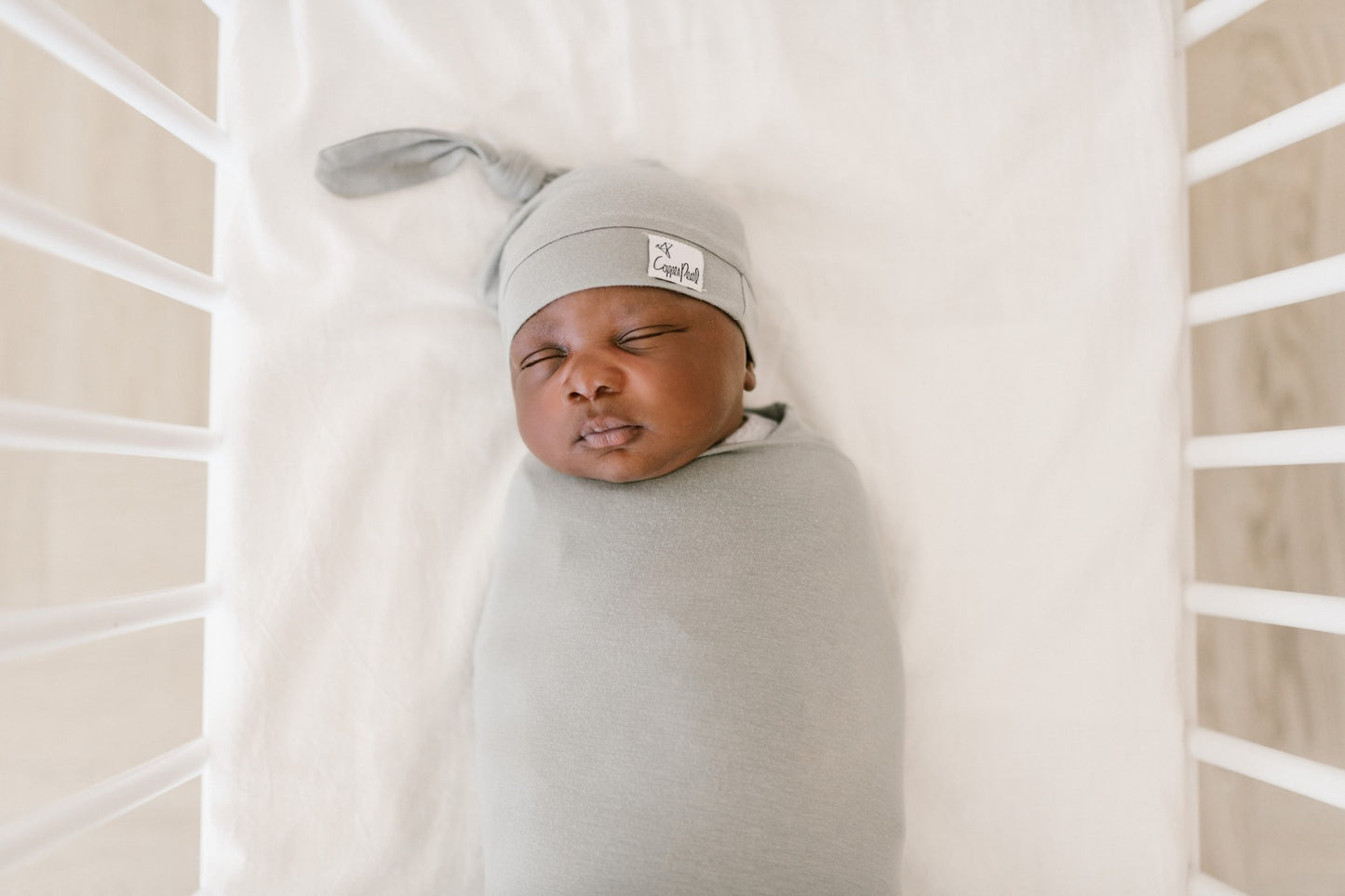 Copper Pearl Top Knot Hat 0-4mo - Stone