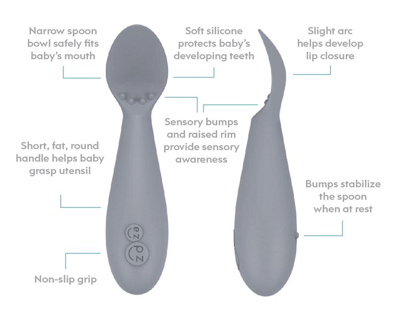 EZPZ The Tiny Spoon Twin-Pack - Gray