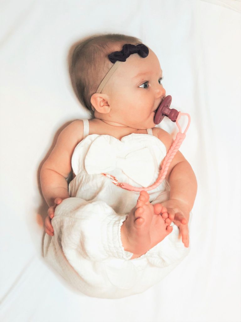 Sweetie Strap Pacifier Clip - Pink Braid