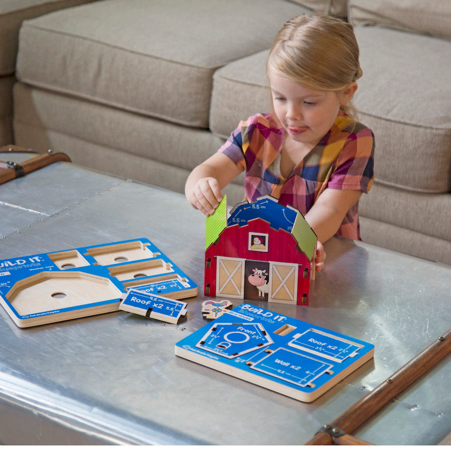 Build It Blueprint Barn Puzzle - Fat Brain Toys