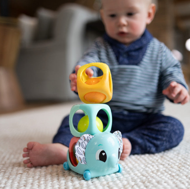 Lamaze Stack Rattle & Roll Blocks - Fat Brain Toys
