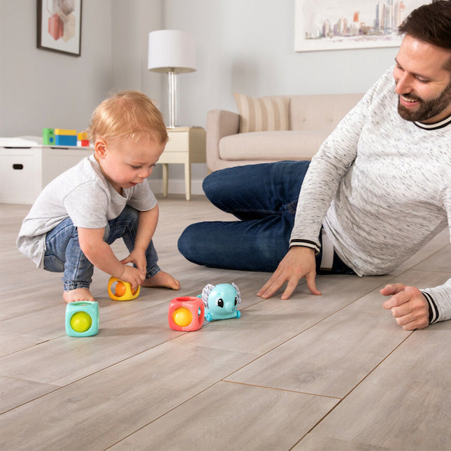 Lamaze Stack Rattle & Roll Blocks - Fat Brain Toys