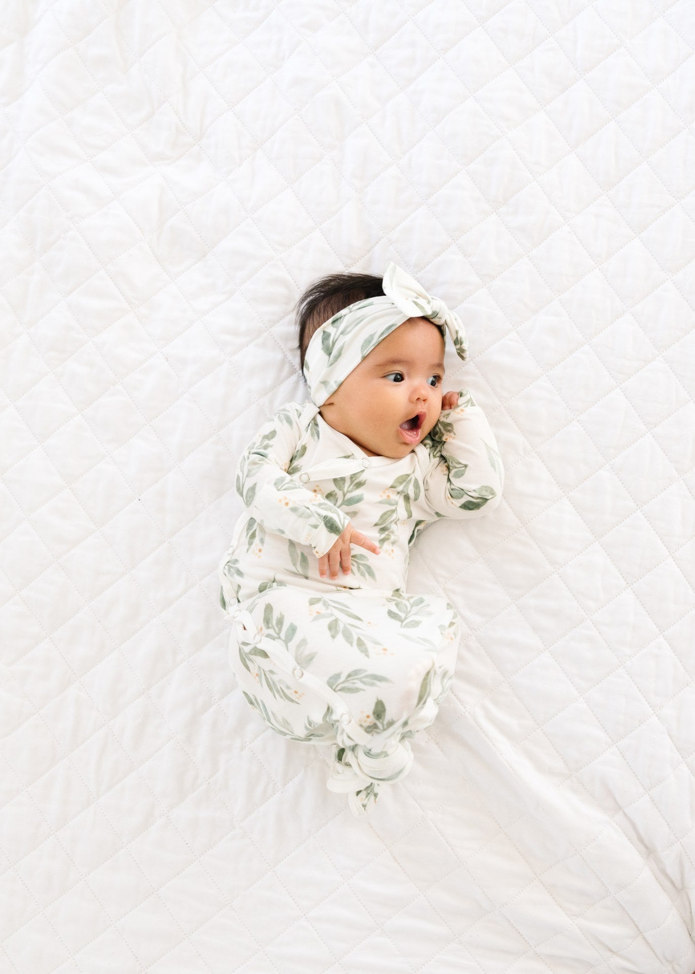 Copper Pearl Bow Headband - Fern