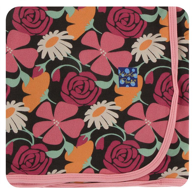 Kickee Pants Print Swaddling Blanket - Zebra Market Flowers