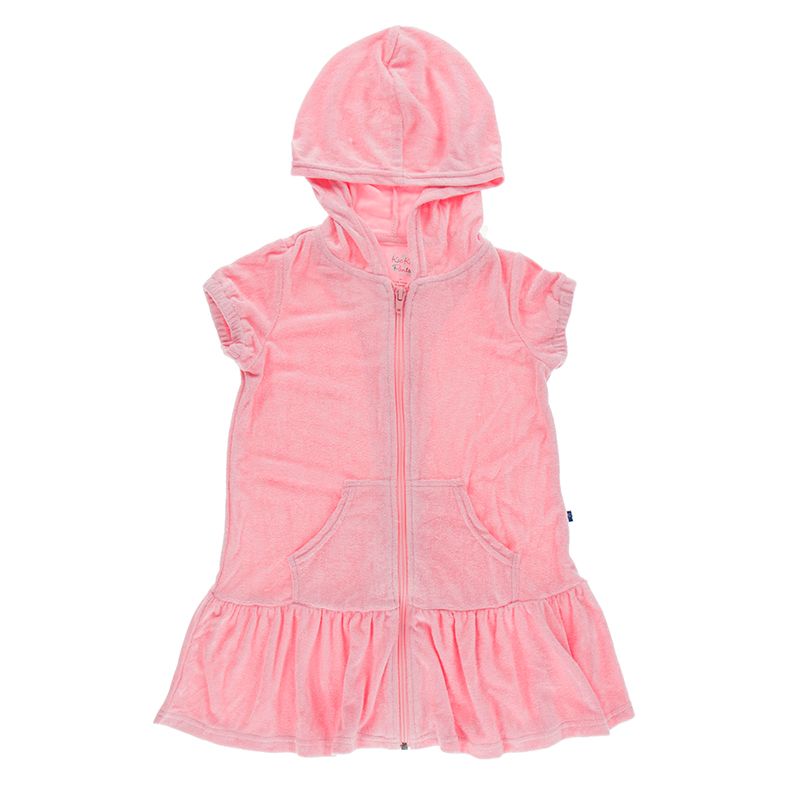 Solid Terry Ruffle Swim Cover-Up - Lotus