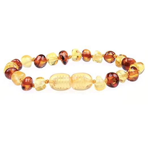 Polished Honey/Cognac Amber Teething Bracelet 5.5"