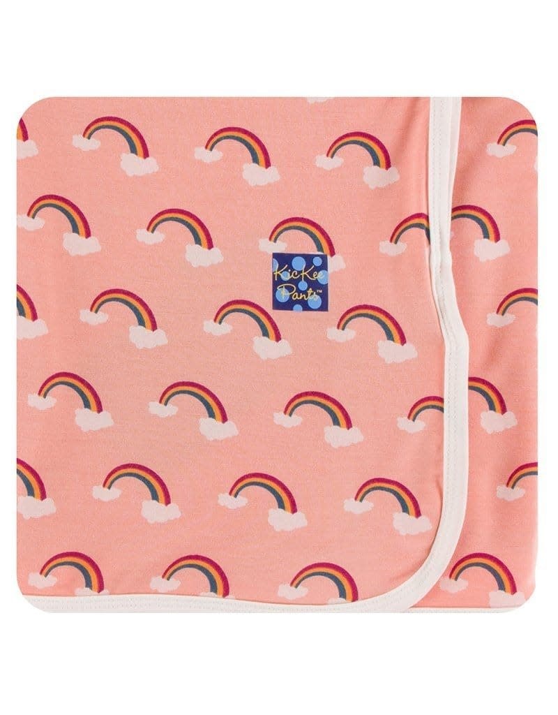 KicKee Pants Swaddling Blanket Blush Rainbow