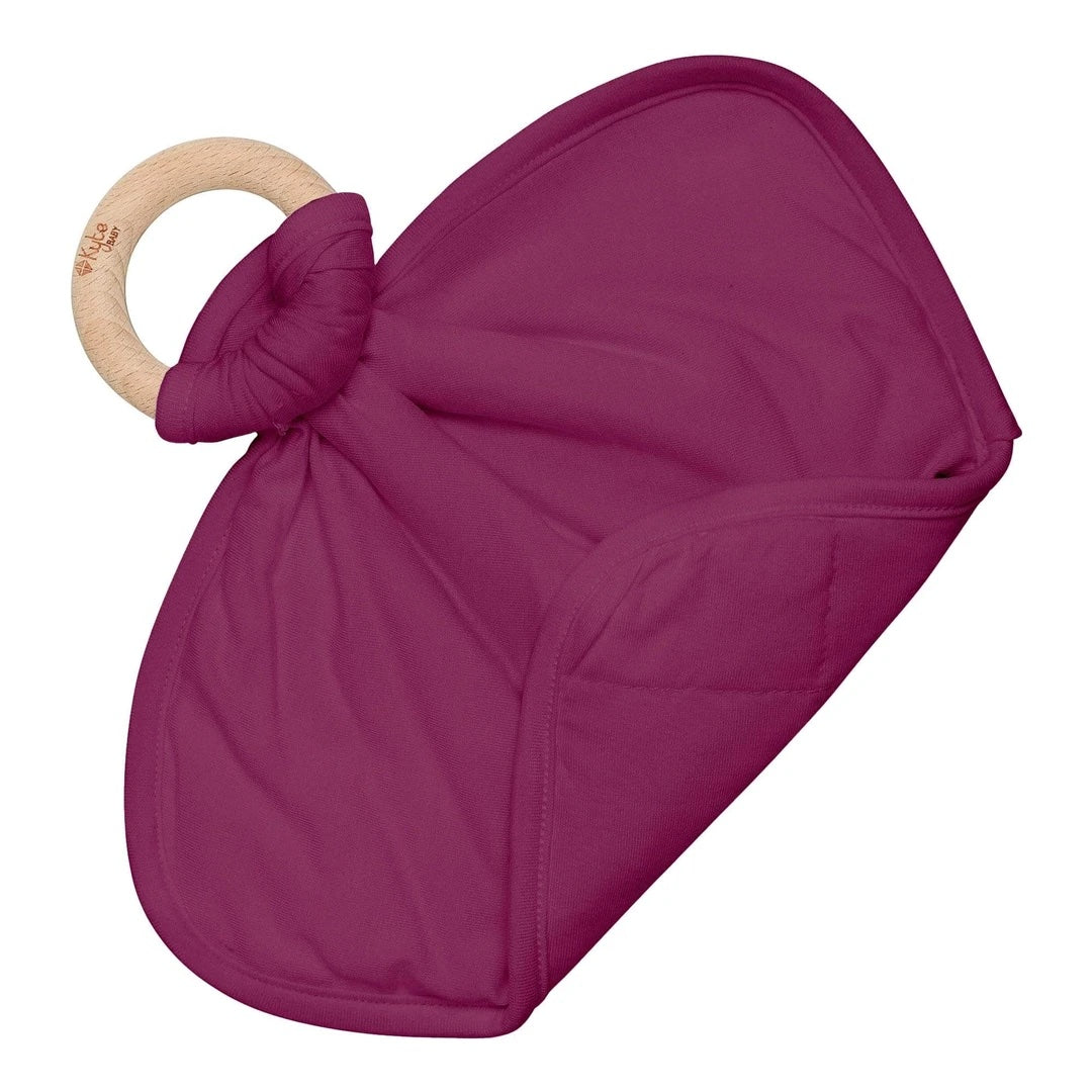 Lovey in Dahlia with Removable Wooden Teething Ring - Kyte BABY