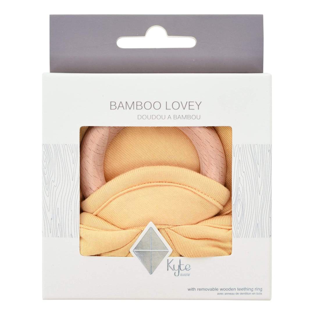 Kyte Baby Lovey with Removable Wooden Teething Ring - Honey