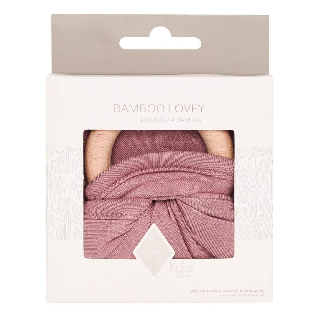 Kyte Baby Lovey with Removable Wooden Teething Ring - Mulberry