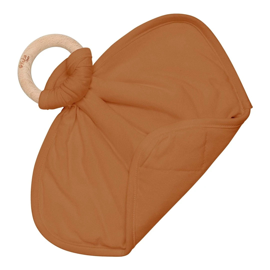 Lovey in Nutmeg with Removable Wooden Teething Ring - Kyte BABY