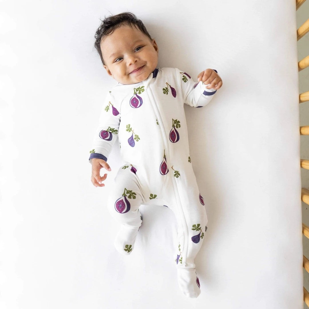 Fig Printed Zippered Footie - Kyte BABY