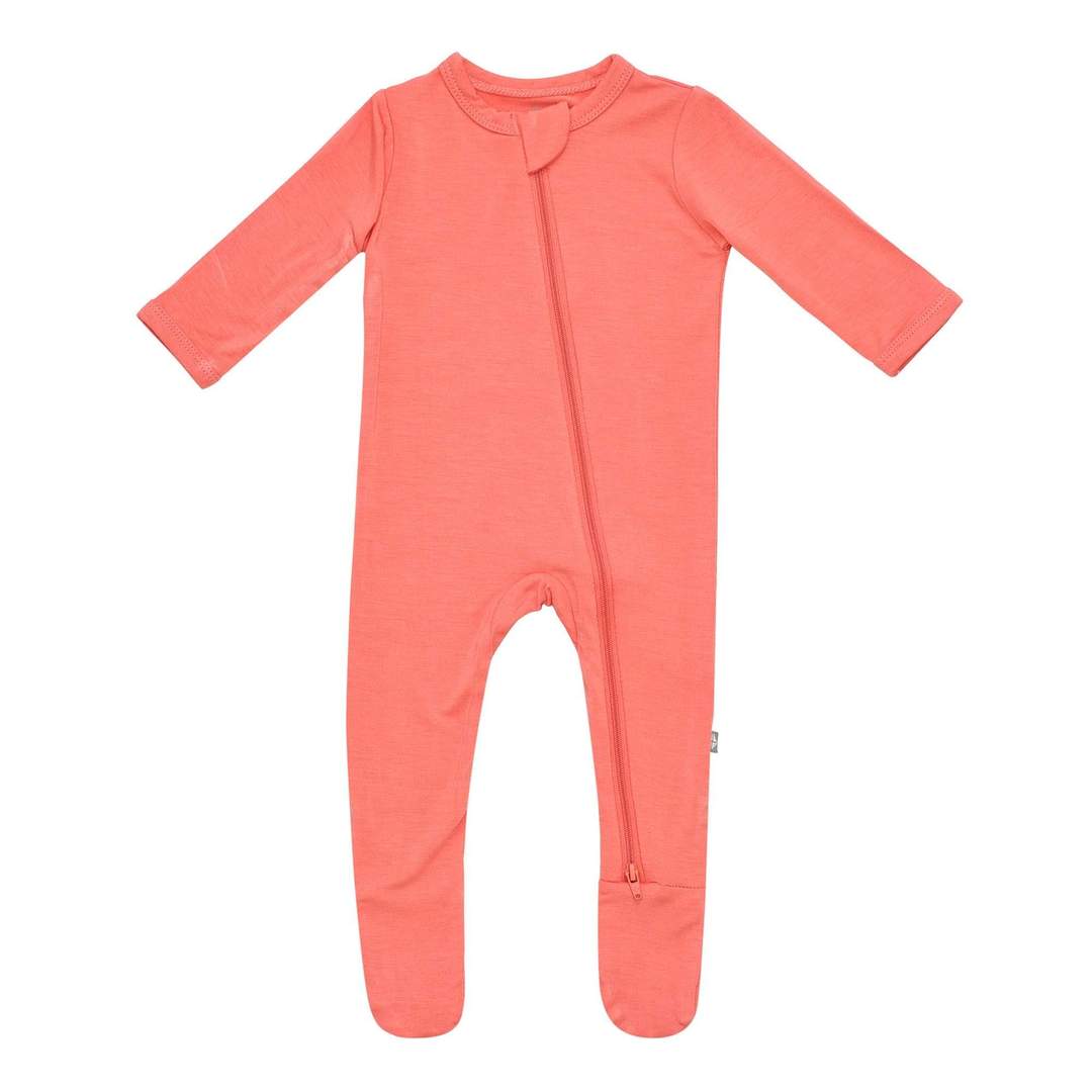 Zippered Footie in Melon - Kyte Baby