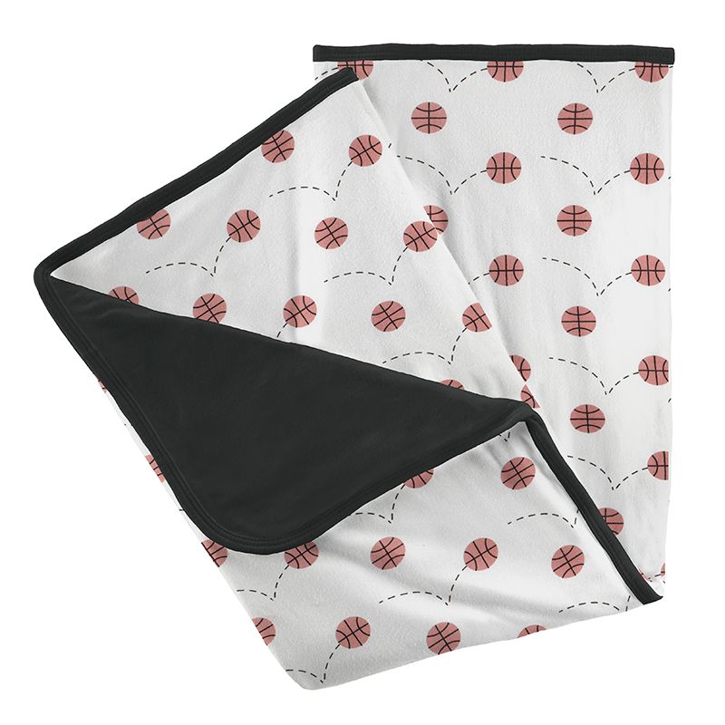 Print Stroller Blanket - Natural Basketball