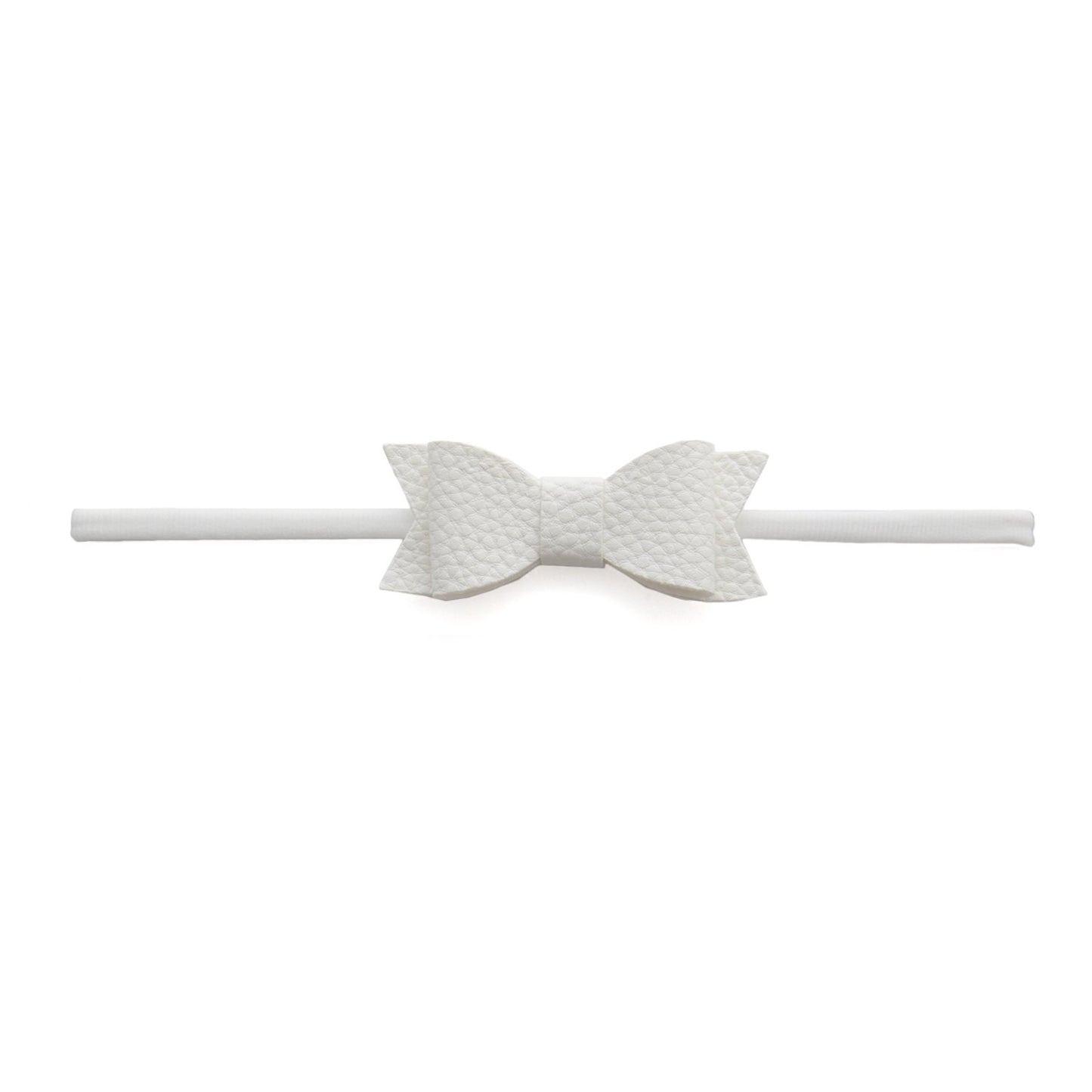 Leather Bow Tie Skinny - White