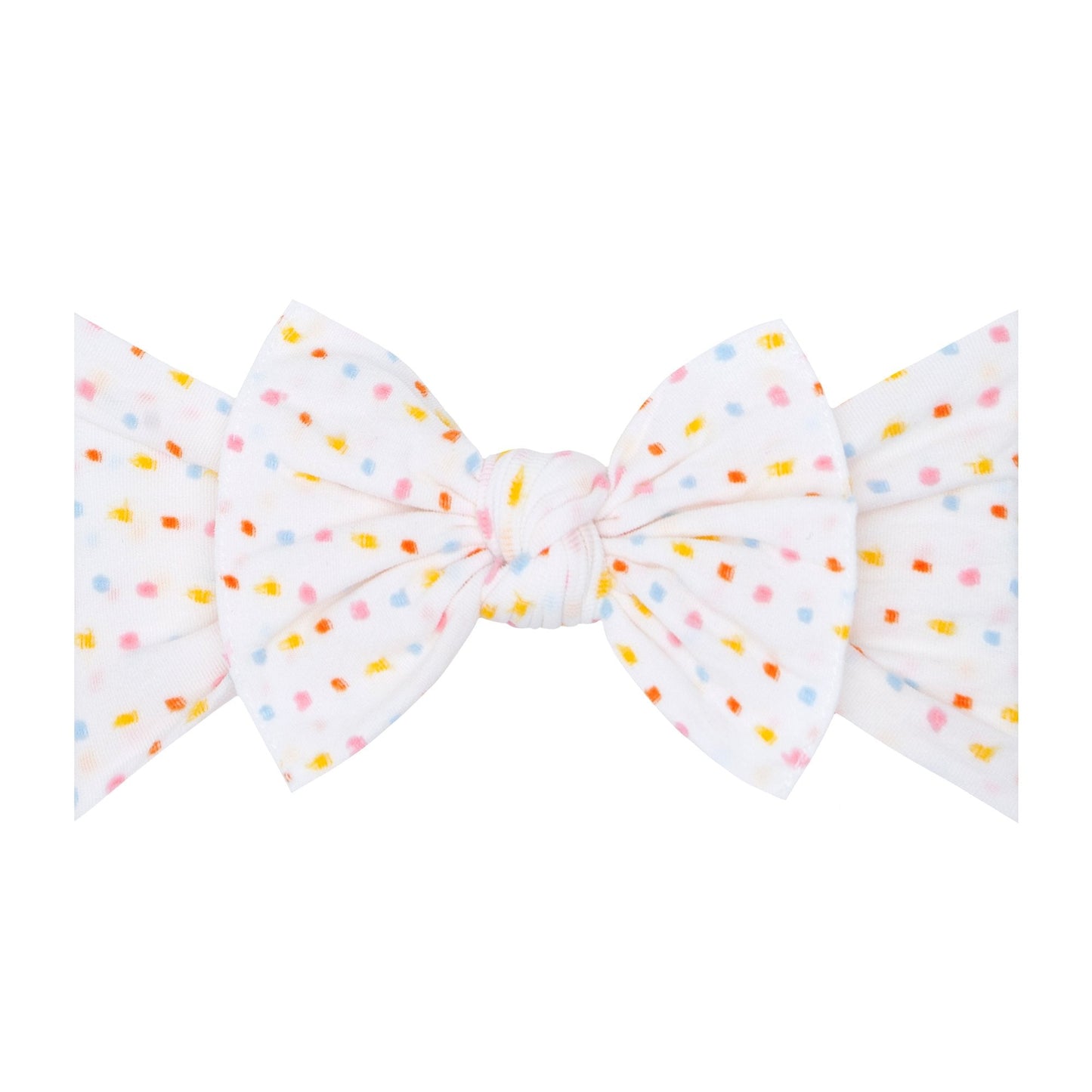 Patterned Shabby Knot - White Rainbow Dot