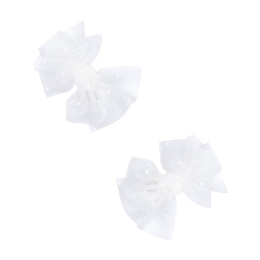 2pk Tulle Baby FAB Clip - White