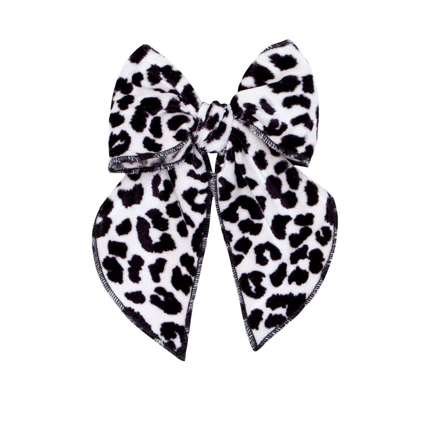 Belle Clip - B/W Leopard Velvet