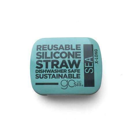GOSILI Extra Long Reusable Silicone Straw + Case