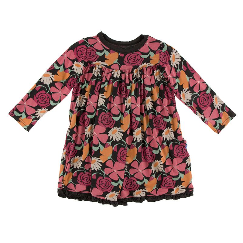KicKee Pants Print Long Sleeve Swing Dress - Zebra Market Flowers
