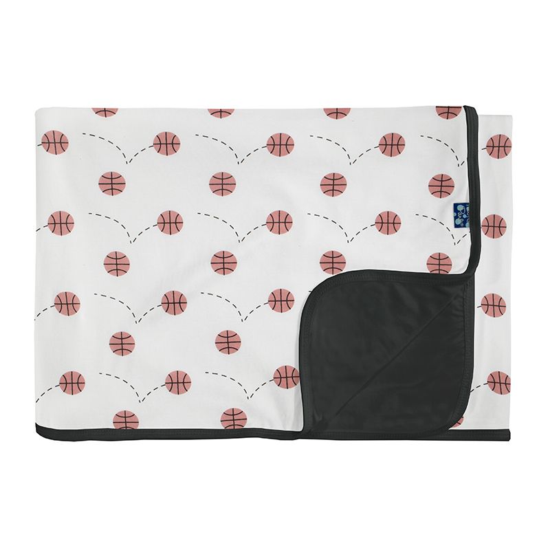 Print Toddler Blanket - Natural Basketball