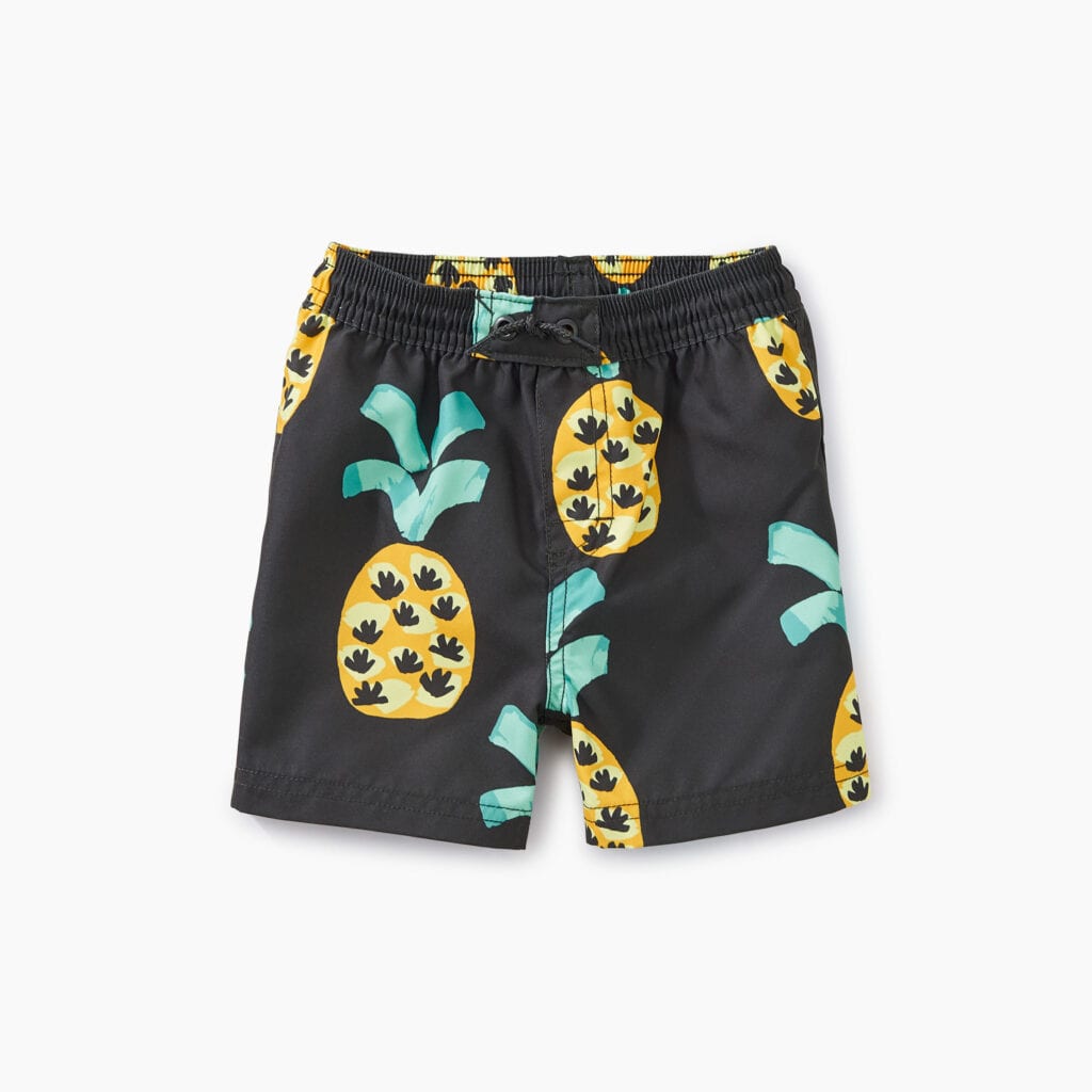 Tea Collection Printed Baby Swim Trunks - Pineapple Party