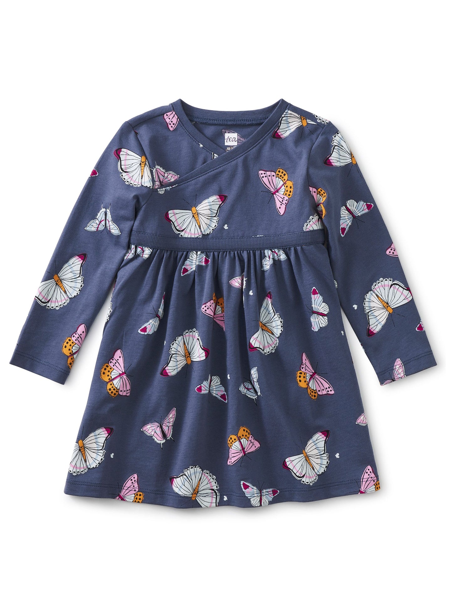 Wrap Neck Baby Dress - Butterfly Flurry