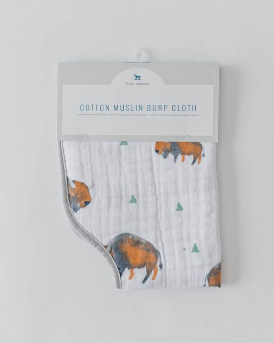 Little Unicorn Cotton Muslin Burp Cloth - Bison