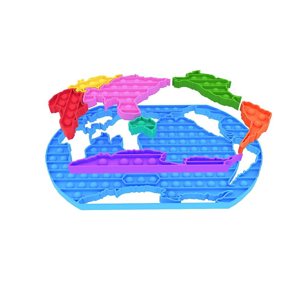 World Map Puzzle Pop It Fidget Toy