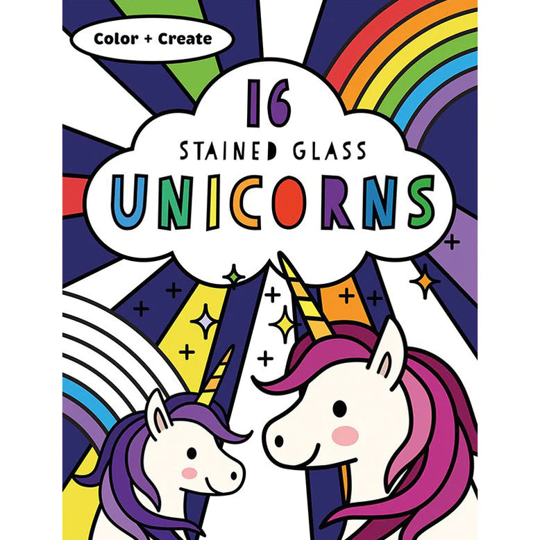 Unicorns Stained Glass Coloring Book