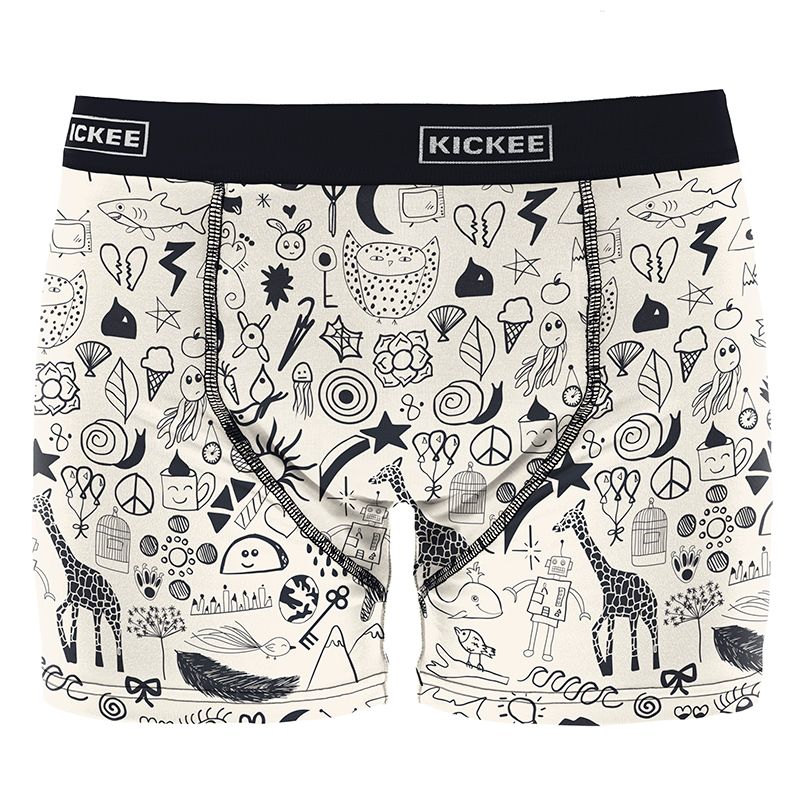 Men's Print Boxer Brief - Doodles
