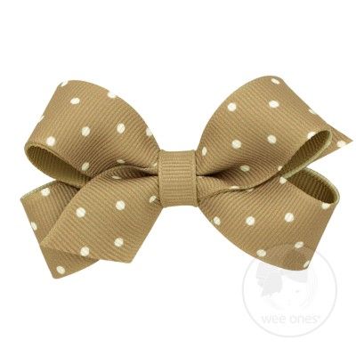 Mini Dot Print Grosgrain Hair Bow