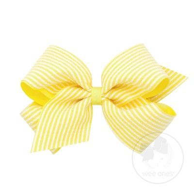 Medium Genuine Seersucker Overlay Hair Bow