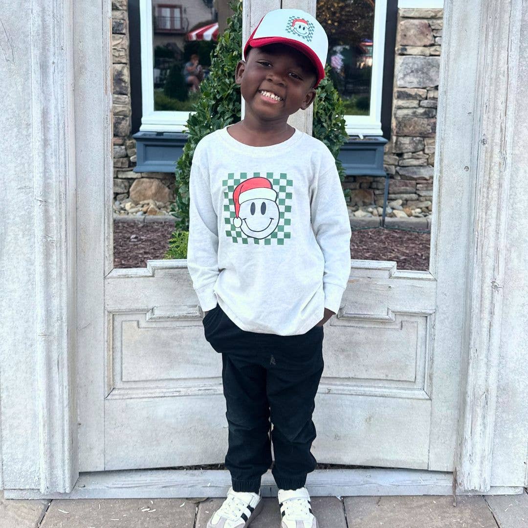 Santa Smiley Christmas Trucker Hat | Kids Holiday Hat