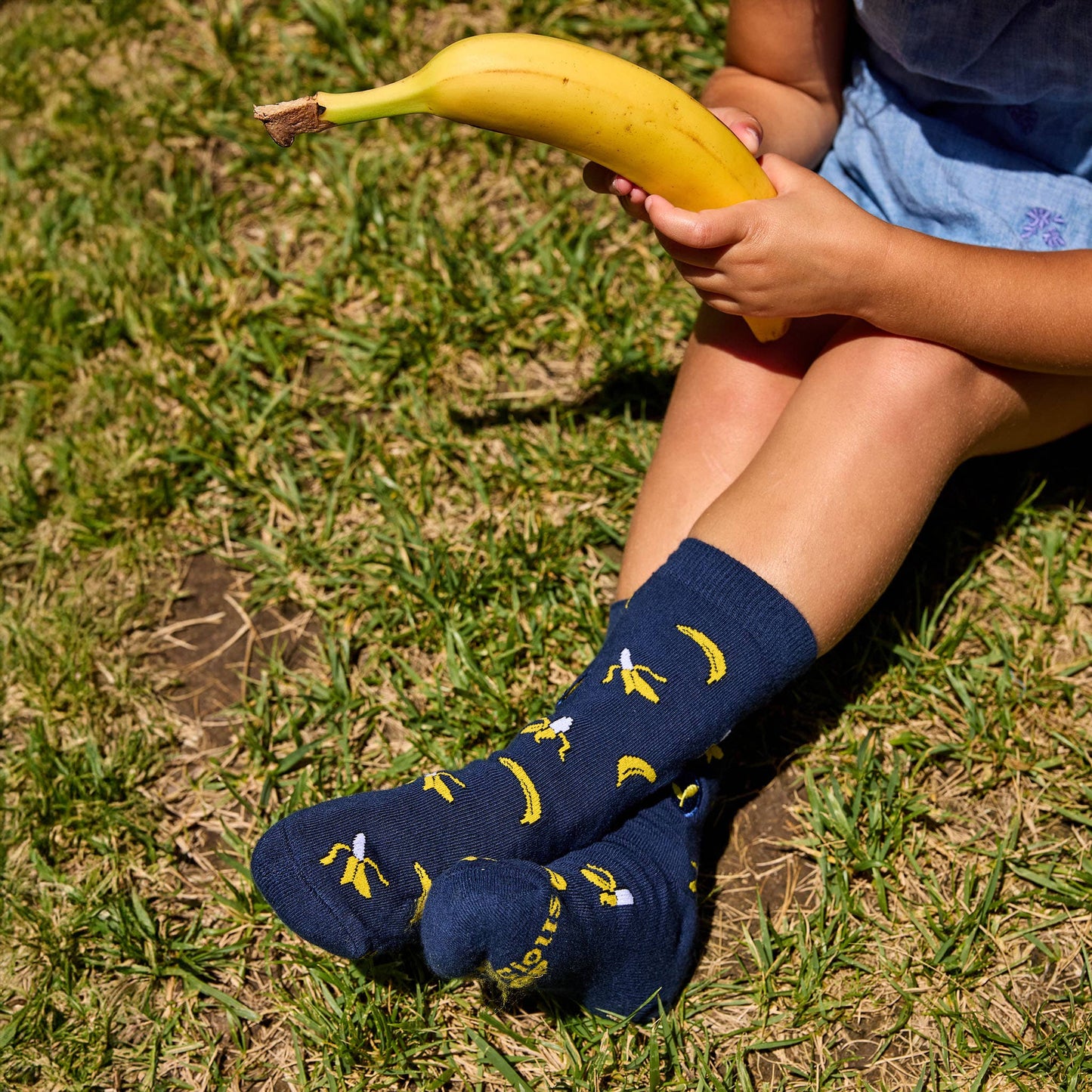 Kids Socks that Plant Trees (Navy Bananas)