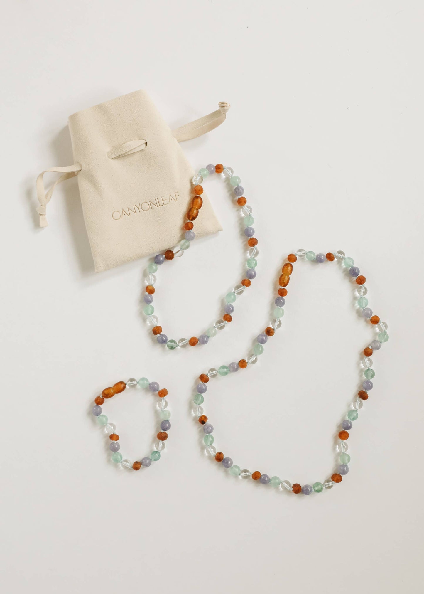 Baltic Sea Amber + Natural Gemstone || Beaded Necklace