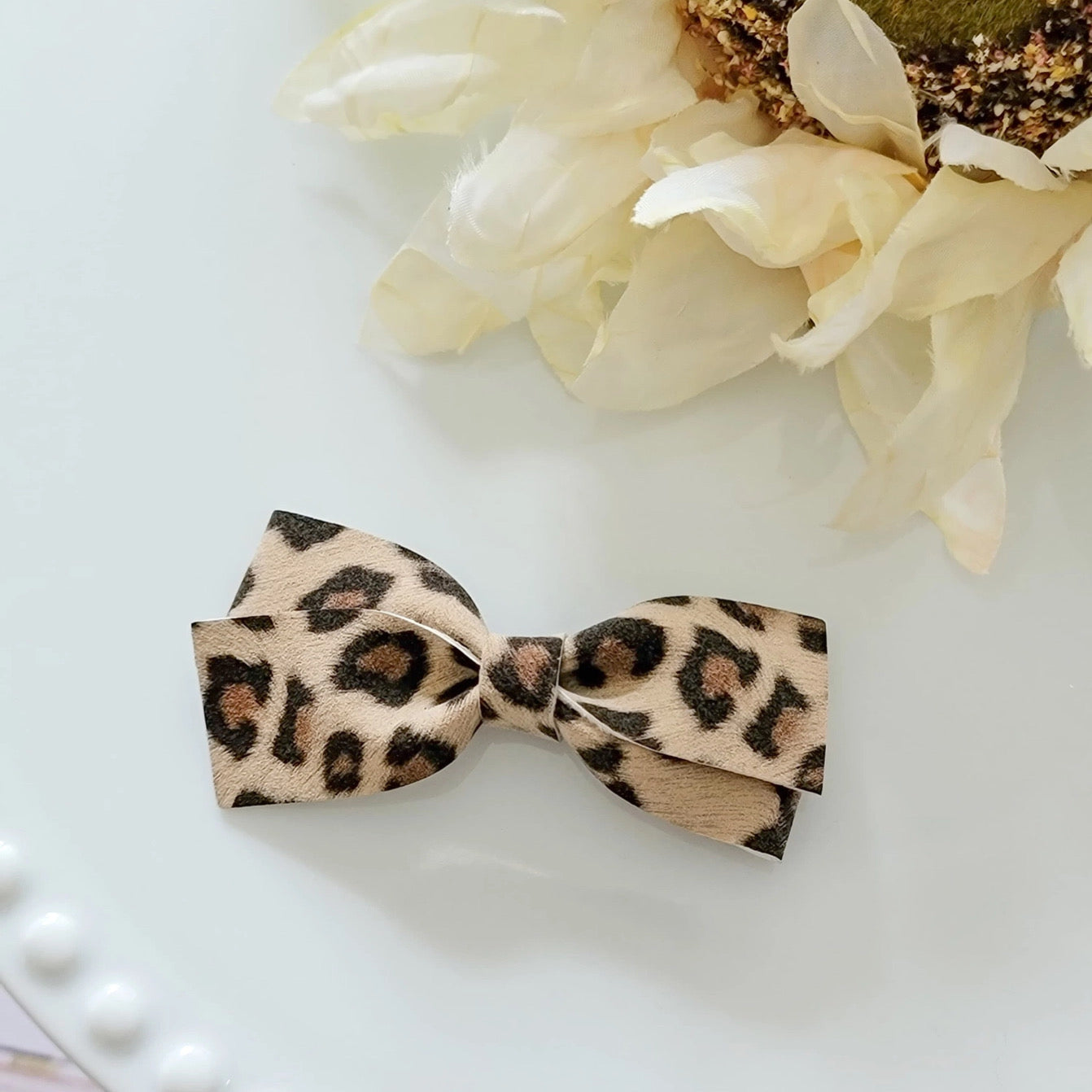 Anastasia Bow - Leopard Vegan Suede