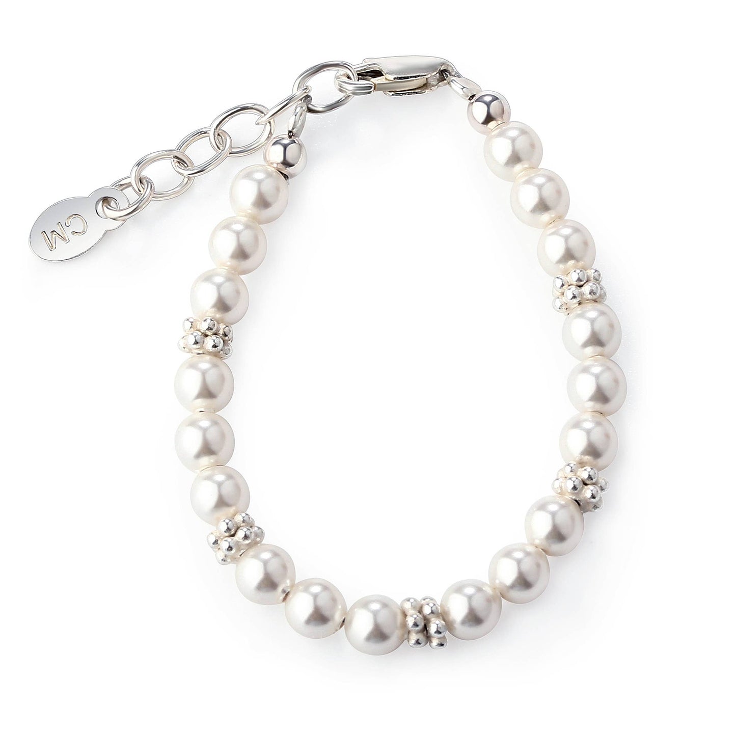 Girls Sterling Silver Pearl Baby Bracelet Kid's Jewelry