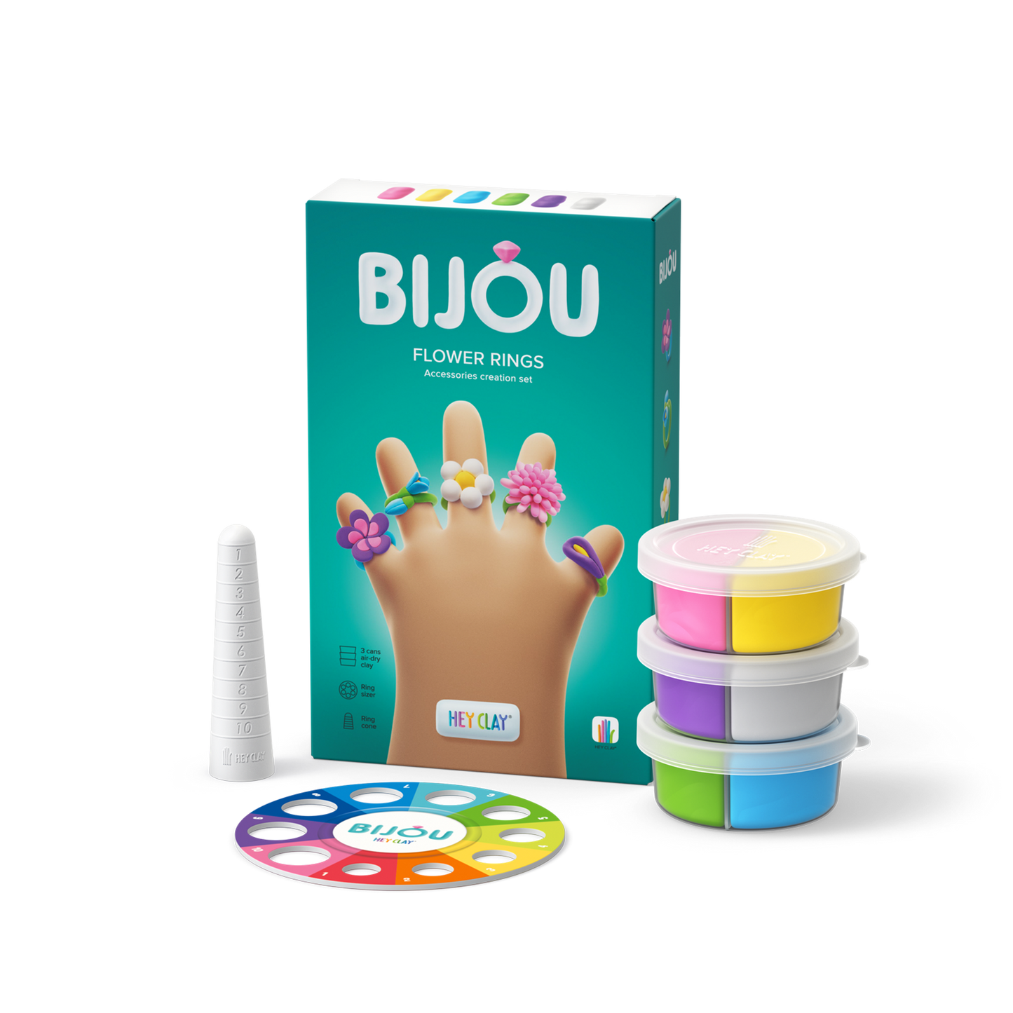 Hey Clay Bijou Flower Rings