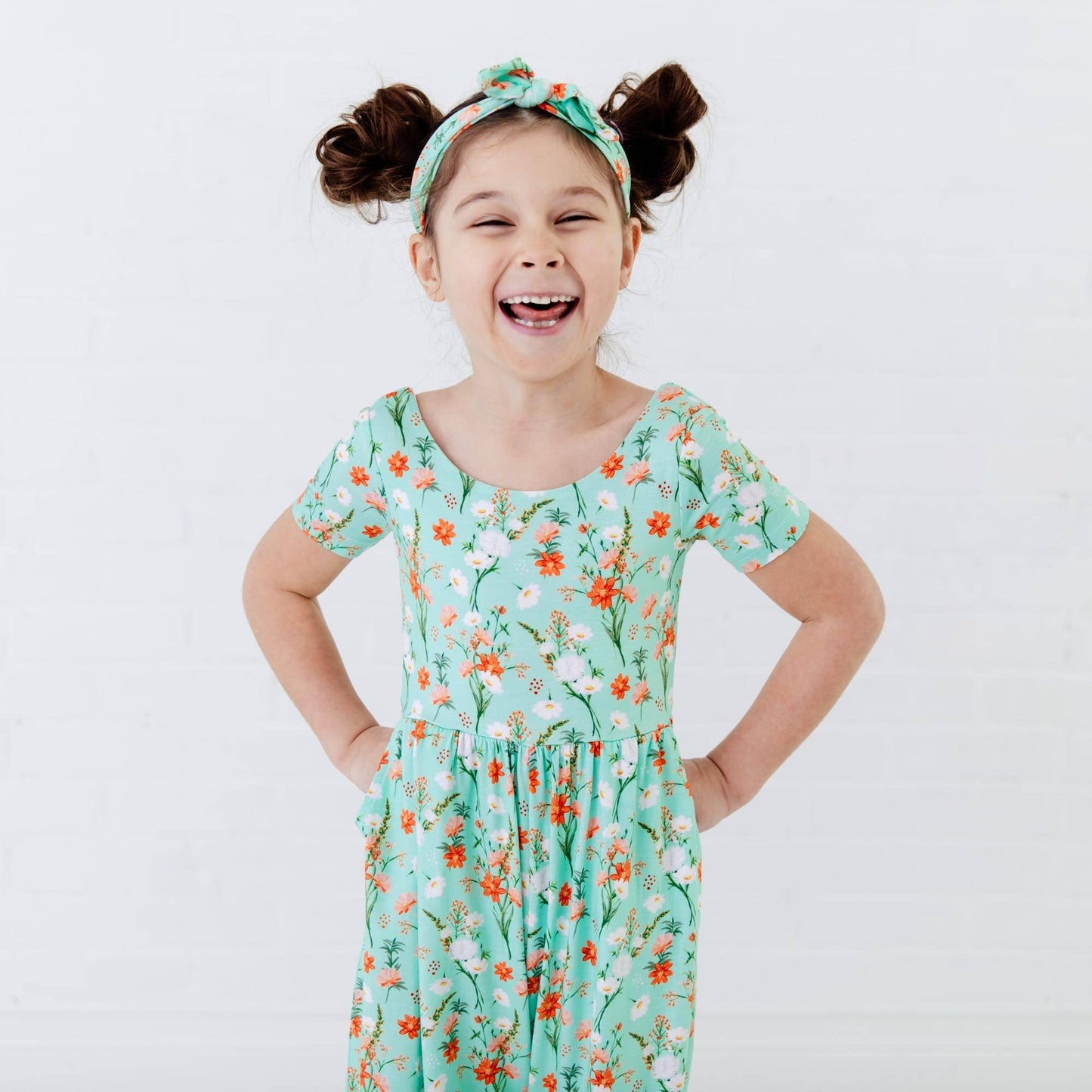 Sweet Pickings Meadow Floral Girls Bamboo Leggy Romper