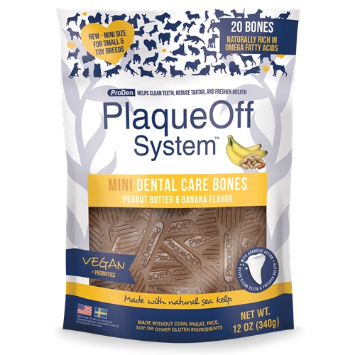 Plaqueoff Mini Dental Care Bones - Peanut Butter & Banana