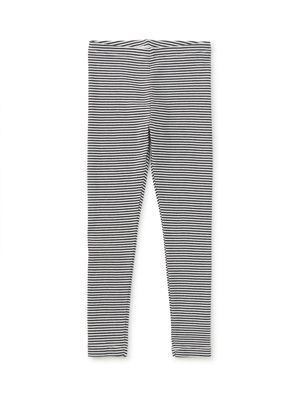 Jet Black Striped Leggings