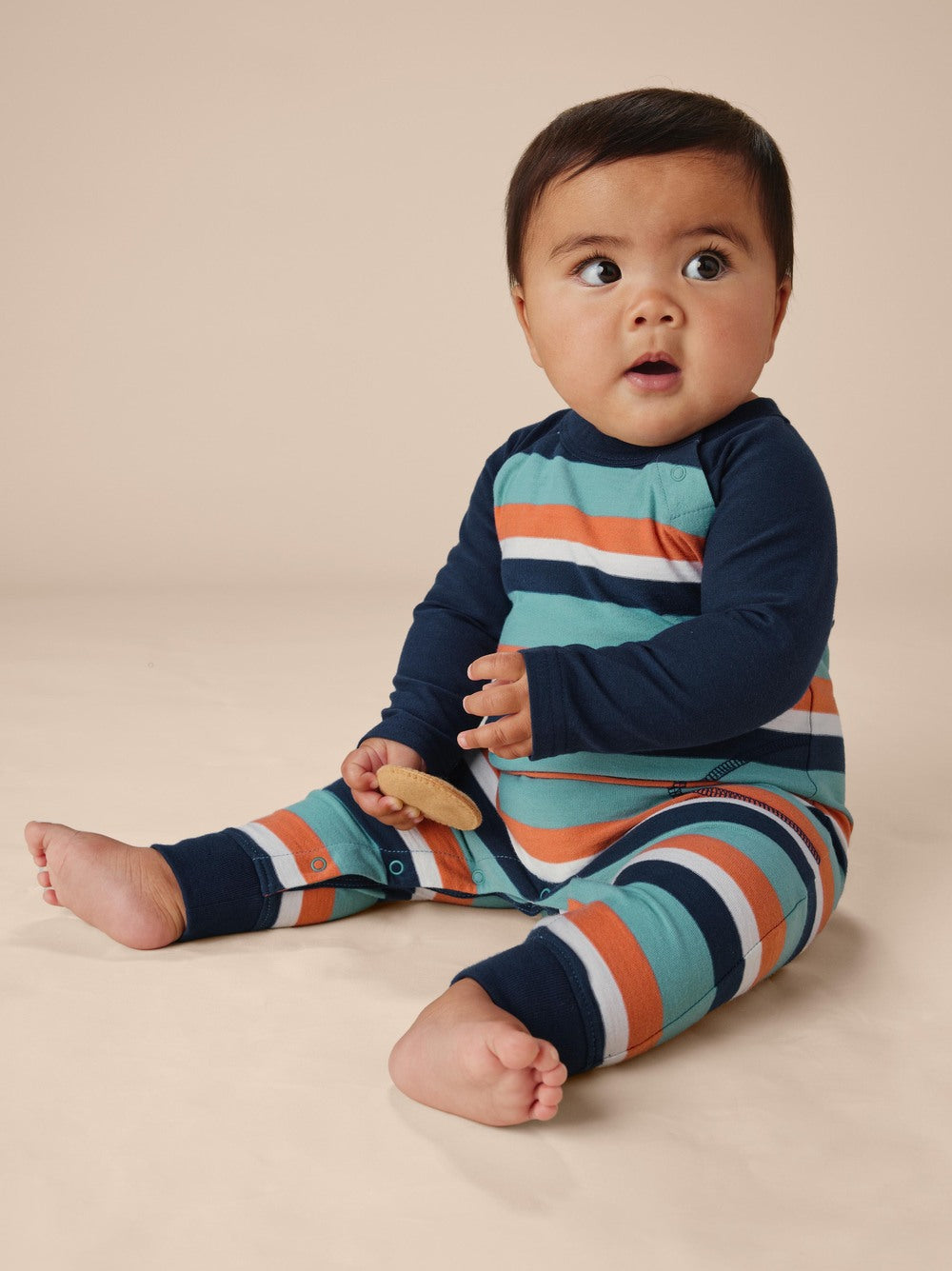 Seaspray Striped Raglan Romper