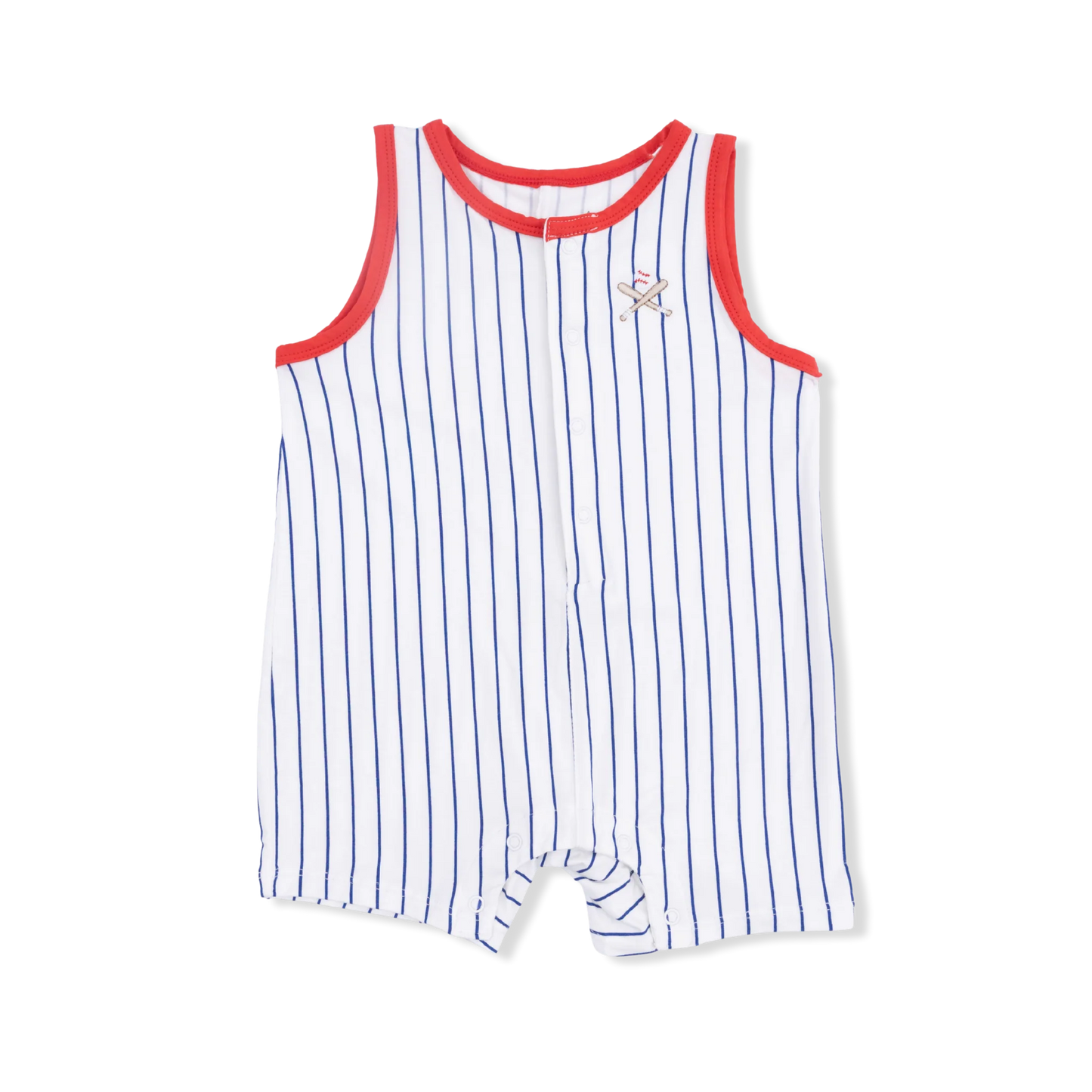 Baseball Stripe | Sleeveless Shortie Romper