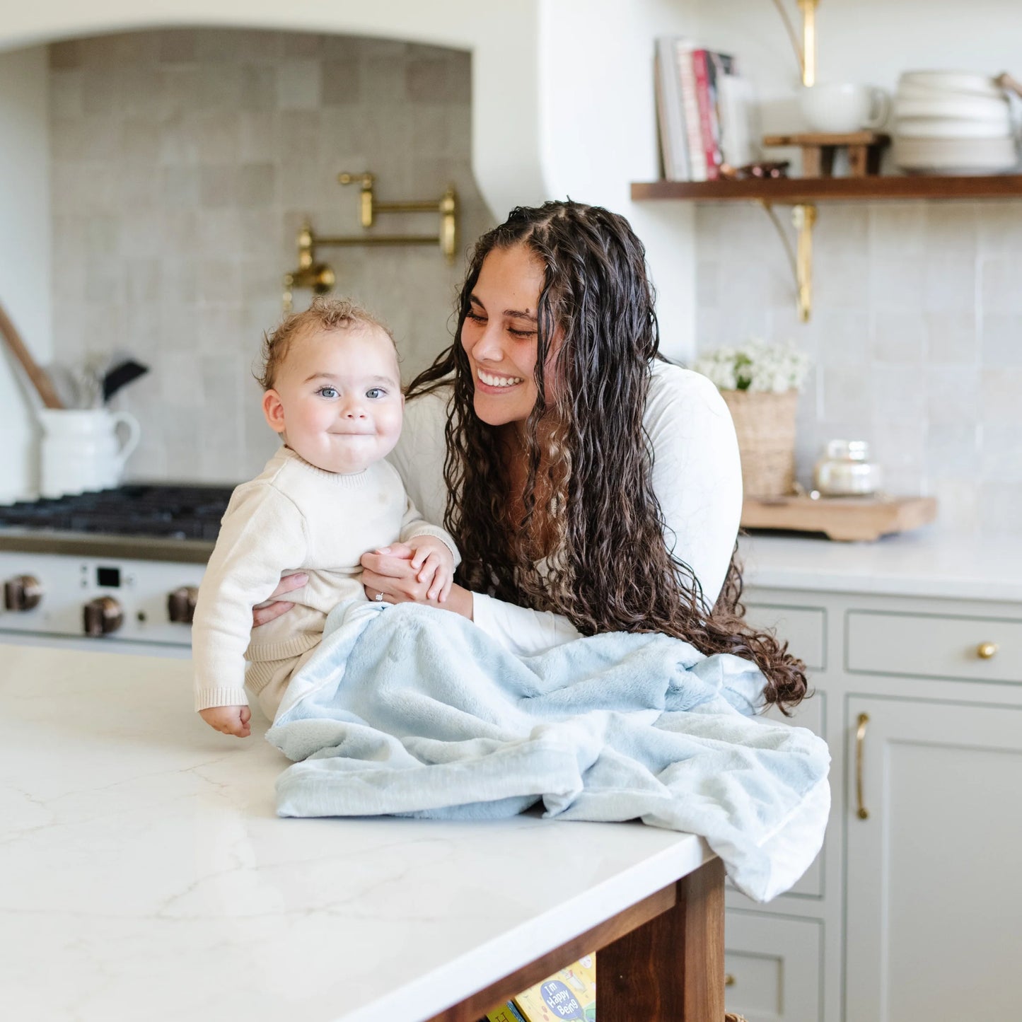 Chambray Lush Receiving Blanket